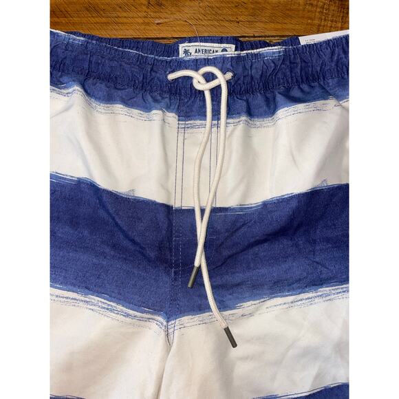 NWT Mens American Eagle Blue White Above the Knee 5.5" Swimming Trunks Size XL - Picture 3 of 8